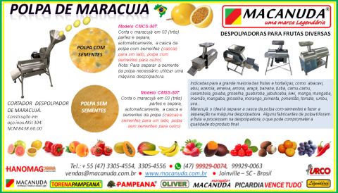 COMO MONTAR UMA FÁBRICA DE POLPA DE FRUTAS, MÁQUINAS MACANUDA